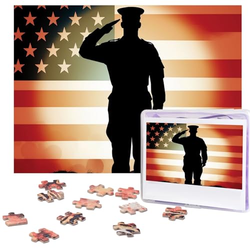 500-teiliges Puzzle für Erwachsene, herausforderndes Puzzle für Spielabende, Amerika-Flagge, Holzpuzzle, personalisierbar, Holzpuzzle für Familie, Bilderpuzzle, fertige Größe 38,1 x 51,8 cm von NBCCDVSH