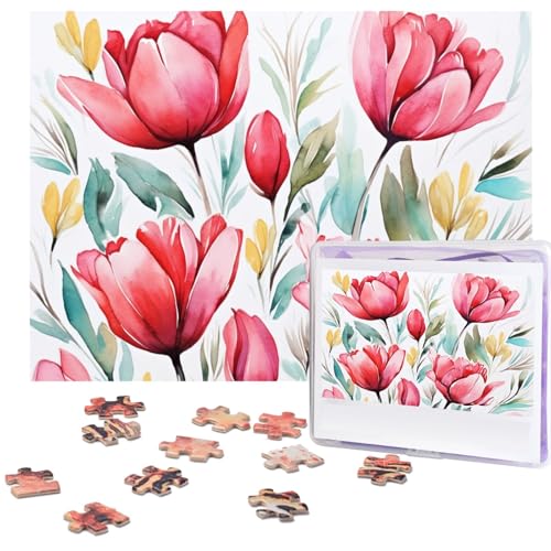 500-teiliges Puzzle für Erwachsene, herausforderndes Puzzle für Spielabende, Blumen-Holzpuzzle, personalisierbar, Holzpuzzle für Familie, Bilderpuzzle, fertige Größe 38,1 x 51,8 cm von NBCCDVSH