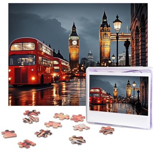500-teiliges Puzzle für Erwachsene, herausforderndes Puzzle für Spielabende, City of London, Holzpuzzle, personalisierbar, Holzpuzzle für Familie, Bilderpuzzle, fertige Größe 38,1 x 51,8 cm von NBCCDVSH