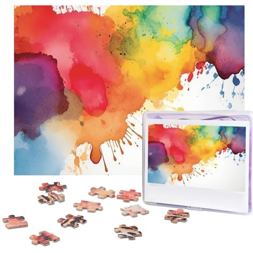 500-teiliges Puzzle für Erwachsene, herausforderndes Puzzle für Spielabende, Farbspritzer, Holzpuzzle, personalisierbar, Holzpuzzle für Familie, Bilderpuzzle, fertige Größe 38,1 x 51,8 cm von NBCCDVSH
