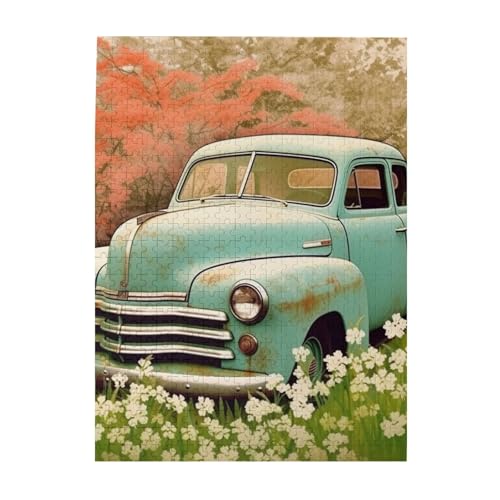 500-teiliges Puzzle für Erwachsene, herausforderndes Puzzle für Spielabende, Frühling, Retro-Auto, Holzpuzzle, fertige Größe 38,1 x 51,8 cm 500-teiliges Puzzle für Erwachsene, herausforderndes Puzzle für Spielabende, Frühling, Retro-Auto, Holzpuzzle, fertige Größe 38,1 x 51,8 cm von NBCCDVSH