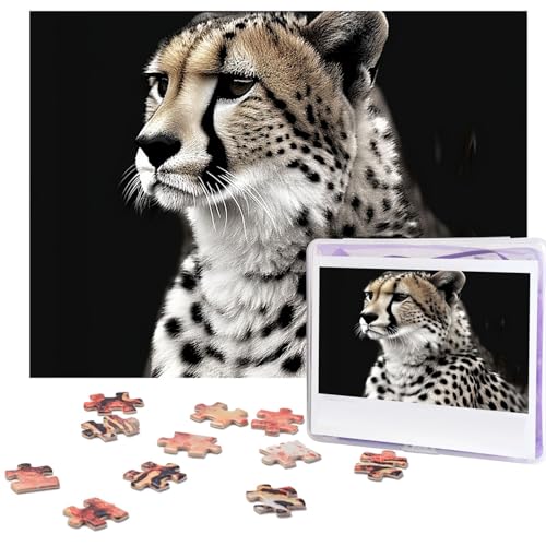 500-teiliges Puzzle für Erwachsene, herausforderndes Puzzle für Spielabende, Geparden-Holzpuzzle, personalisierbar, Holzpuzzle für Familie, Bilderpuzzle, fertige Größe 38,1 x 51,8 cm von NBCCDVSH