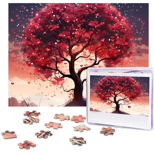 500-teiliges Puzzle für Erwachsene, herausforderndes Puzzle für Spielabende, Liebesbaum, Holzpuzzle, personalisierbar, individuelles Holzpuzzle für Familie, Bilderpuzzle, fertige Größe 38,1 x 51,8 cm von NBCCDVSH