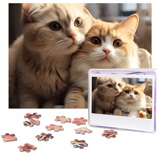 500-teiliges Puzzle für Erwachsene, herausforderndes Puzzle für Spielabende, Liebhaber, Katze, Holzpuzzle, personalisierbar, Holzpuzzle für Familie, Bilderpuzzle, fertige Größe 38,1 x 51,8 cm von NBCCDVSH