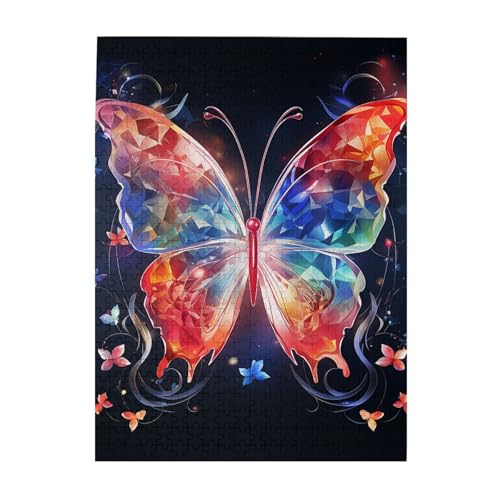 500-teiliges Puzzle für Erwachsene, herausforderndes Puzzle für Spielabende, Musik, Schmetterling, Holzpuzzle, fertige Größe 38,1 x 51,8 cm von NBCCDVSH