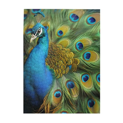 500-teiliges Puzzle für Erwachsene, herausforderndes Puzzle für Spielabende, Pfauenfedern, Holzpuzzle, fertige Größe 38,1 x 51,8 cm 500-teiliges Puzzle für Erwachsene, herausforderndes Puzzle für Spielabende, Pfauenfedern, Holzpuzzle, fertige Größe 38,1 x 51,8 cm von NBCCDVSH