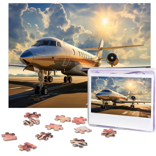 500-teiliges Puzzle für Erwachsene, herausforderndes Puzzle für Spielabende, Privatflugzeug, Holzpuzzle, personalisierbar, Holzpuzzle für Familie, Bilderpuzzle, fertige Größe 38,1 x 51,8 cm von NBCCDVSH