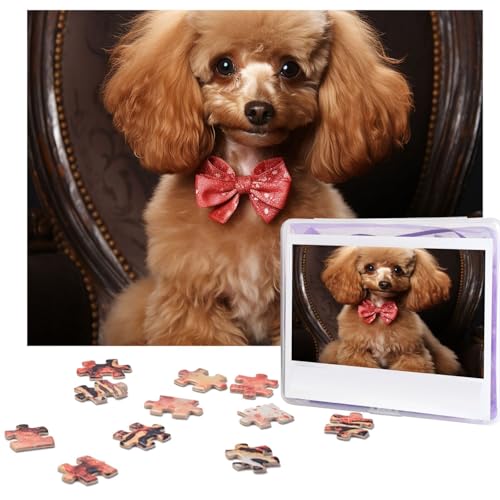 500-teiliges Puzzle für Erwachsene, herausforderndes Puzzle für Spielabende, Pudel, Holzpuzzle, personalisierbar, Holzpuzzle für Familie, Bilderpuzzle, fertige Größe 38,1 x 51,8 cm von NBCCDVSH