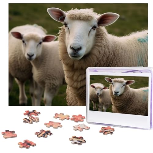 500-teiliges Puzzle für Erwachsene, herausforderndes Puzzle für Spielabende, Schafe, Tiere, Holzpuzzle, personalisierbar, Holzpuzzle für Familie, Bilderpuzzle, fertige Größe 38,1 x 51,8 cm von NBCCDVSH