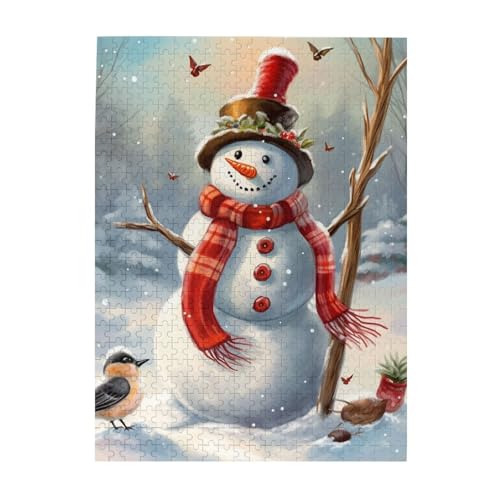 500-teiliges Puzzle für Erwachsene, herausforderndes Puzzle für Spielabende, Schneemann, Weihnachten, Holzpuzzle, fertige Größe 38,1 x 51,8 cm 500-teiliges Puzzle für Erwachsene, herausforderndes Puzzle für Spielabende, Schneemann, Weihnachten, Holzpuzzle, fertige Größe 38,1 x 51,8 cm von NBCCDVSH