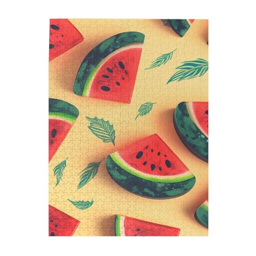 500-teiliges Puzzle für Erwachsene, herausforderndes Puzzle für Spielabende, Sommer, Wassermelone, Holzpuzzle, fertige Größe 38,1 x 51,8 cm 500-teiliges Puzzle für Erwachsene, herausforderndes Puzzle für Spielabende, Sommer, Wassermelone, Holzpuzzle, fertige Größe 38,1 x 51,8 cm von NBCCDVSH