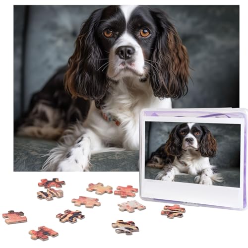 500-teiliges Puzzle für Erwachsene, herausforderndes Puzzle für Spielabende, Spaniel auf dem Sofa, Holzpuzzle, personalisierbar, Holzpuzzle für Familie, Bilderpuzzle, fertige Größe 38,1 x 51,8 cm 500-teiliges Puzzle für Erwachsene, herausforderndes Puzzle für Spielabende, Spaniel auf dem Sofa, Holzpuzzle, personalisierbar, Holzpuzzle für Familie, Bilderpuzzle, fertige Größe 38,1 x 51,8 cm von NBCCDVSH