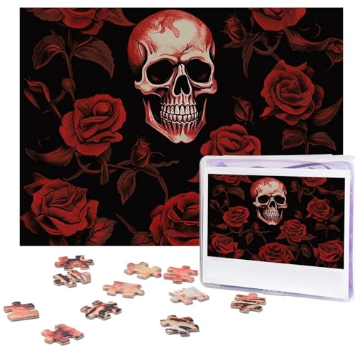 500-teiliges Puzzle für Erwachsene, herausforderndes Puzzle für Spielabende, Totenkopf-Rose, Holzpuzzle, personalisierbar, Holzpuzzle für Familie, Bilderpuzzle, fertige Größe 38,1 x 51,8 cm 500-teiliges Puzzle für Erwachsene, herausforderndes Puzzle für Spielabende, Totenkopf-Rose, Holzpuzzle, personalisierbar, Holzpuzzle für Familie, Bilderpuzzle, fertige Größe 38,1 x 51,8 cm von NBCCDVSH