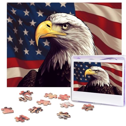 500-teiliges Puzzle für Erwachsene, herausforderndes Puzzle für Spielabende, USA-Flagge und Adler, Holzpuzzle, personalisierbar, Holzpuzzle für Familie, Bilderpuzzle, fertige Größe 38,1 x 51,8 cm 500-teiliges Puzzle für Erwachsene, herausforderndes Puzzle für Spielabende, USA-Flagge und Adler, Holzpuzzle, personalisierbar, Holzpuzzle für Familie, Bilderpuzzle, fertige Größe 38,1 x 51,8 cm von NBCCDVSH