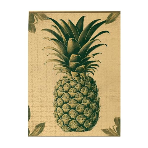500-teiliges Puzzle für Erwachsene, herausforderndes Puzzle für Spielabende, Vintage-Ananas-Holzpuzzle, fertige Größe 38,1 x 51,8 cm 500-teiliges Puzzle für Erwachsene, herausforderndes Puzzle für Spielabende, Vintage-Ananas-Holzpuzzle, fertige Größe 38,1 x 51,8 cm von NBCCDVSH