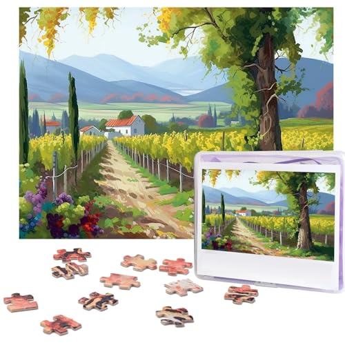 500-teiliges Puzzle für Erwachsene, herausforderndes Puzzle für Spielabende, Weinberg, Holzpuzzle, personalisierbar, Holzpuzzle für Familie, Bilderpuzzle, fertige Größe 38,1 x 51,8 cm 500-teiliges Puzzle für Erwachsene, herausforderndes Puzzle für Spielabende, Weinberg, Holzpuzzle, personalisierbar, Holzpuzzle für Familie, Bilderpuzzle, fertige Größe 38,1 x 51,8 cm von NBCCDVSH