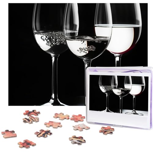 500-teiliges Puzzle für Erwachsene, herausforderndes Puzzle für Spielabende, Weingläser, Holzpuzzle, personalisierbar, Holzpuzzle für Familie, Bilderpuzzle, fertige Größe 38,1 x 51,8 cm von NBCCDVSH