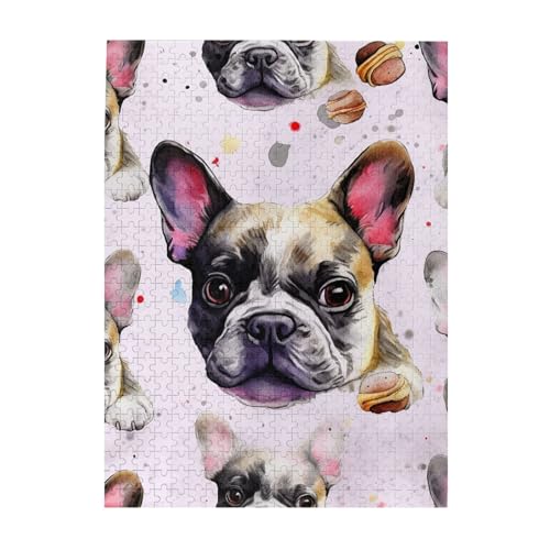 500-teiliges Puzzle für Erwachsene, herausforderndes Puzzle für Spielabende, französische kleine Bulldogge, Holzpuzzle, fertige Größe 38,1 x 51,8 cm 500-teiliges Puzzle für Erwachsene, herausforderndes Puzzle für Spielabende, französische kleine Bulldogge, Holzpuzzle, fertige Größe 38,1 x 51,8 cm von NBCCDVSH