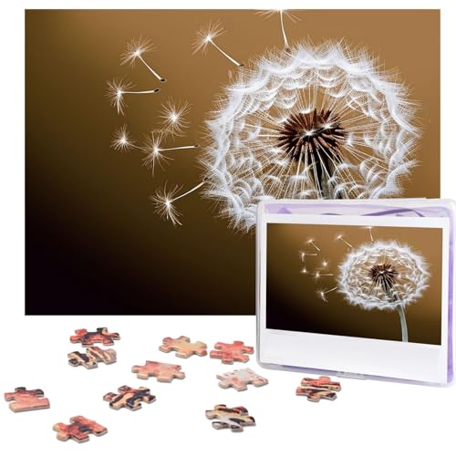 500-teiliges Puzzle für Erwachsene, herausforderndes Puzzle für Spielabende, geblasene Löwenzahnblüte, Holzpuzzle, personalisierbar, Holzpuzzle für Familie, Bilderpuzzle, fertige Größe 38,1 x 51,8 cm von NBCCDVSH
