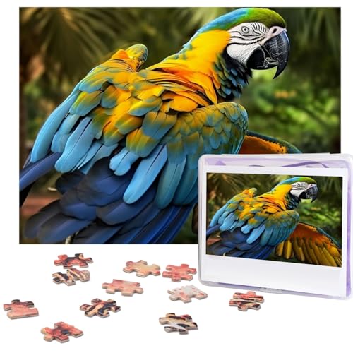 500-teiliges Puzzle für Erwachsene, herausforderndes Puzzle für Spielabende, gelbe Flügel, blauer Papagei, Holzpuzzle, personalisierbar, Holzpuzzle für Familie, Bilderpuzzle, fertige Größe 38,1 x 51,8 500-teiliges Puzzle für Erwachsene, herausforderndes Puzzle für Spielabende, gelbe Flügel, blauer Papagei, Holzpuzzle, personalisierbar, Holzpuzzle für Familie, Bilderpuzzle, fertige Größe 38,1 x 51,8 von NBCCDVSH
