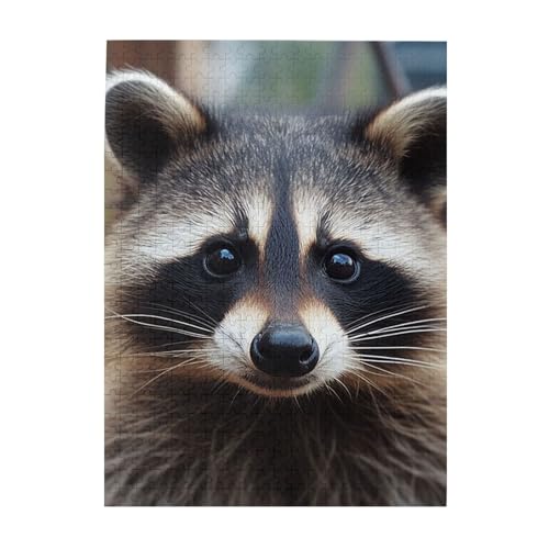 500-teiliges Puzzle für Erwachsene, herausforderndes Puzzle für Spielabende, kleiner Waschbärgesicht, Holzpuzzle, fertige Größe 38,1 x 51,8 cm 500-teiliges Puzzle für Erwachsene, herausforderndes Puzzle für Spielabende, kleiner Waschbärgesicht, Holzpuzzle, fertige Größe 38,1 x 51,8 cm von NBCCDVSH