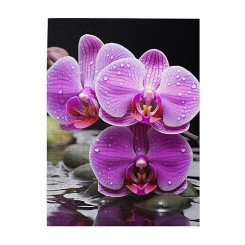 500-teiliges Puzzle für Erwachsene, herausforderndes Puzzle für Spielabende, lila Orchidee, Holzpuzzle, fertige Größe 38,1 x 51,8 cm 500-teiliges Puzzle für Erwachsene, herausforderndes Puzzle für Spielabende, lila Orchidee, Holzpuzzle, fertige Größe 38,1 x 51,8 cm von NBCCDVSH
