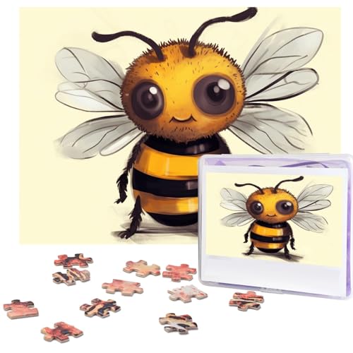 500-teiliges Puzzle für Erwachsene, herausforderndes Puzzle für Spielabende, niedliche Biene, Holzpuzzle, personalisierbar, Holzpuzzle für Familie, Bilderpuzzle, fertige Größe 38,1 x 51,8 cm von NBCCDVSH