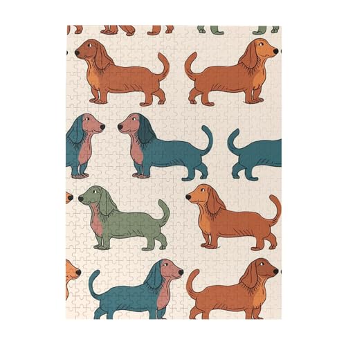 500-teiliges Puzzle für Erwachsene, herausforderndes Puzzle für Spielabende, niedliche Dackel-Hunde, Holzpuzzle, fertige Größe 38,1 x 51,8 cm 500-teiliges Puzzle für Erwachsene, herausforderndes Puzzle für Spielabende, niedliche Dackel-Hunde, Holzpuzzle, fertige Größe 38,1 x 51,8 cm von NBCCDVSH