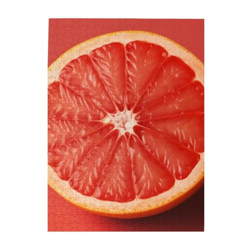 500-teiliges Puzzle für Erwachsene, herausforderndes Puzzle für Spielabende, rosa reife Grapefruitscheiben, Holzpuzzle, fertige Größe 38,1 x 51,8 cm 500-teiliges Puzzle für Erwachsene, herausforderndes Puzzle für Spielabende, rosa reife Grapefruitscheiben, Holzpuzzle, fertige Größe 38,1 x 51,8 cm von NBCCDVSH