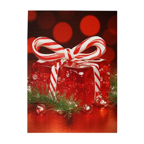 500-teiliges Puzzle für Erwachsene, herausforderndes Puzzle für Spielabende, rote Weihnachtsbonbons, Holzpuzzle, fertige Größe 38,1 x 51,8 cm 500-teiliges Puzzle für Erwachsene, herausforderndes Puzzle für Spielabende, rote Weihnachtsbonbons, Holzpuzzle, fertige Größe 38,1 x 51,8 cm von NBCCDVSH