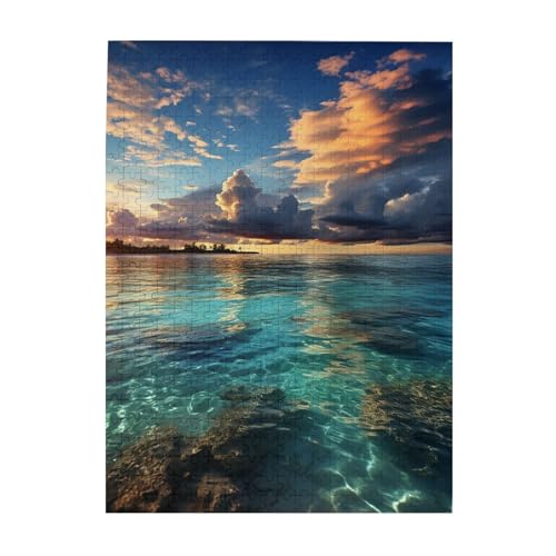 500-teiliges Puzzle für Erwachsene, herausforderndes Puzzle für Spielabende, schöner Blick auf das Meer, Holzpuzzle, fertige Größe 38,1 x 51,8 cm 500-teiliges Puzzle für Erwachsene, herausforderndes Puzzle für Spielabende, schöner Blick auf das Meer, Holzpuzzle, fertige Größe 38,1 x 51,8 cm von NBCCDVSH