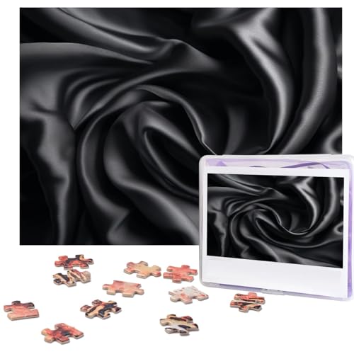 500-teiliges Puzzle für Erwachsene, herausforderndes Puzzle für Spielabende, schwarze Seidenfalten, Holzpuzzle, personalisierbar, Holzpuzzle für Familie, Bilderpuzzle, fertige Größe 38,1 x 51,8 cm von NBCCDVSH