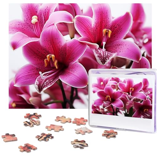 500-teiliges Puzzle für Erwachsene, herausforderndes Puzzle für Spieleabende, Lilienblumen, Holzpuzzle, personalisierbar, individuelles Holzpuzzle für Familie, Bilderpuzzle, fertige Größe 38,1 x 51,8 von NBCCDVSH