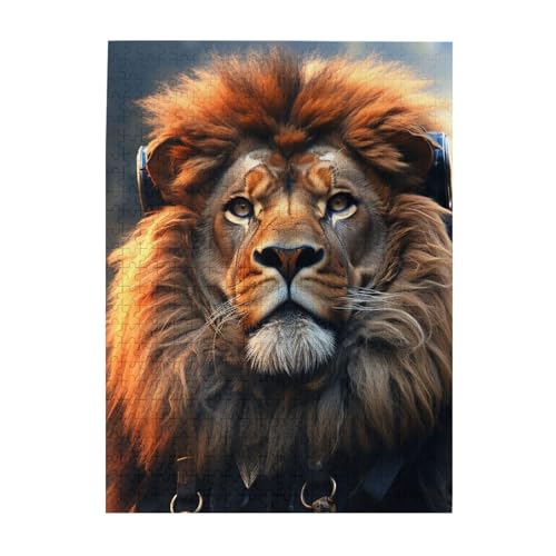 500-teiliges Puzzle für Erwachsene, herausforderndes Puzzle für Spieleabende, SciFi-Löwe, Holzpuzzle, fertige Größe 38,1 x 51,8 cm 500-teiliges Puzzle für Erwachsene, herausforderndes Puzzle für Spieleabende, SciFi-Löwe, Holzpuzzle, fertige Größe 38,1 x 51,8 cm von NBCCDVSH