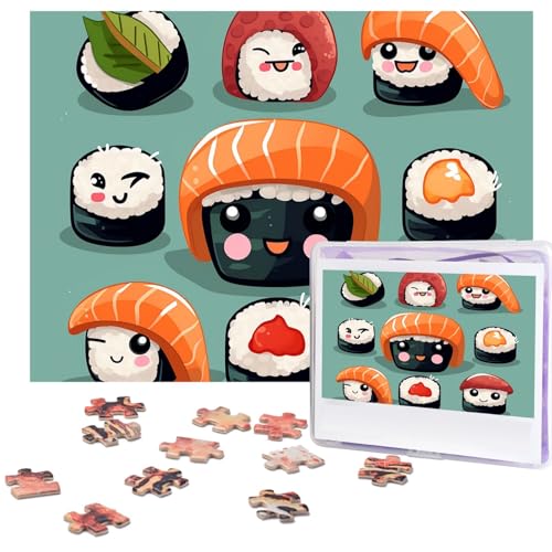 500-teiliges Puzzle für Erwachsene, herausforderndes Puzzle für Spieleabende, Sushi-Holzpuzzle, personalisierbar, Holzpuzzle für Familie, Bilderpuzzle, fertige Größe 38,1 x 51,8 cm von NBCCDVSH