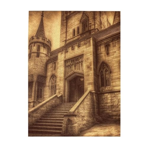 500-teiliges Puzzle für Erwachsene, herausforderndes Puzzle für Spieleabende, Vintage-Stil, mittelalterliches Schloss, Holzpuzzle, fertige Größe 38,1 x 51,8 cm 500-teiliges Puzzle für Erwachsene, herausforderndes Puzzle für Spieleabende, Vintage-Stil, mittelalterliches Schloss, Holzpuzzle, fertige Größe 38,1 x 51,8 cm von NBCCDVSH