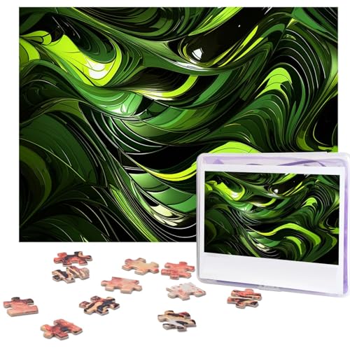 500-teiliges Puzzle für Erwachsene, herausforderndes Puzzle für Spieleabende, abstrakte grüne Schlange, Holzpuzzle, personalisierbar, Holzpuzzle für Familie, Bilderpuzzle, fertige Größe 38,1 x 51,8 cm 500-teiliges Puzzle für Erwachsene, herausforderndes Puzzle für Spieleabende, abstrakte grüne Schlange, Holzpuzzle, personalisierbar, Holzpuzzle für Familie, Bilderpuzzle, fertige Größe 38,1 x 51,8 cm von NBCCDVSH