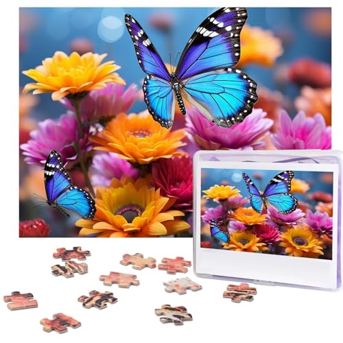 500-teiliges Puzzle für Erwachsene, herausforderndes Puzzle für Spieleabende, buntes Schmetterlings-Blumen-Holzpuzzle, personalisierbares Holzpuzzle für Familie, Bilderpuzzle, fertige Größe 38,1 x 500-teiliges Puzzle für Erwachsene, herausforderndes Puzzle für Spieleabende, buntes Schmetterlings-Blumen-Holzpuzzle, personalisierbares Holzpuzzle für Familie, Bilderpuzzle, fertige Größe 38,1 x von NBCCDVSH