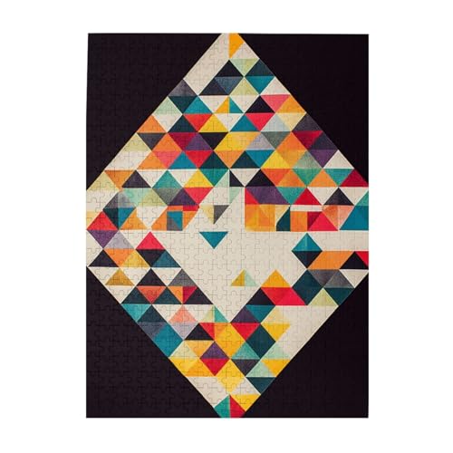 500-teiliges Puzzle für Erwachsene, herausforderndes Puzzle für Spieleabende, dreieckiges geometrisches Holzpuzzle, fertige Größe 38,1 x 51,8 cm 500-teiliges Puzzle für Erwachsene, herausforderndes Puzzle für Spieleabende, dreieckiges geometrisches Holzpuzzle, fertige Größe 38,1 x 51,8 cm von NBCCDVSH