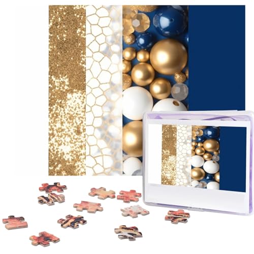 500-teiliges Puzzle für Erwachsene, herausforderndes Puzzle für Spieleabende, goldfarben, blau, weiß, Holzpuzzle, personalisierbar, Holzpuzzle für Familie, Bilderpuzzle, fertige Größe 38,1 x 51,8 cm 500-teiliges Puzzle für Erwachsene, herausforderndes Puzzle für Spieleabende, goldfarben, blau, weiß, Holzpuzzle, personalisierbar, Holzpuzzle für Familie, Bilderpuzzle, fertige Größe 38,1 x 51,8 cm von NBCCDVSH