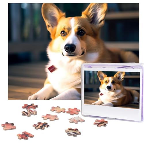 500-teiliges Puzzle für Erwachsene, herausforderndes Puzzle für Spieleabende, intelligentes Corgi-Holzpuzzle, personalisiertes Holzpuzzle für Familie, Bilderpuzzle, fertige Größe 38,1 x 51,8 cm von NBCCDVSH