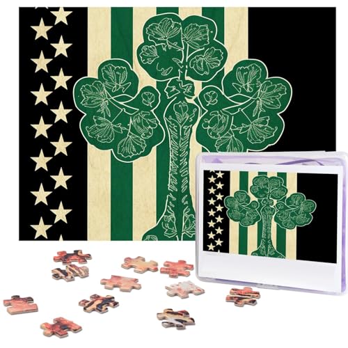500-teiliges Puzzle für Erwachsene, herausforderndes Puzzle für Spieleabende, irische amerikanische Flagge, Holzpuzzle, personalisierbar, Holzpuzzle für Familie, Bilderpuzzle, fertige Größe 38,1 x 500-teiliges Puzzle für Erwachsene, herausforderndes Puzzle für Spieleabende, irische amerikanische Flagge, Holzpuzzle, personalisierbar, Holzpuzzle für Familie, Bilderpuzzle, fertige Größe 38,1 x von NBCCDVSH