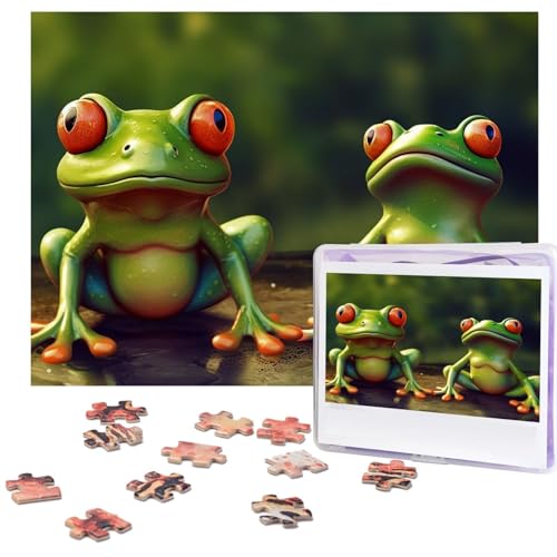 500-teiliges Puzzle für Erwachsene, herausforderndes Puzzle für Spieleabende, lustige grüne Frösche, Holzpuzzle, personalisierbar, Holzpuzzle für Familie, Bilderpuzzle, fertige Größe 38,1 x 51,8 cm 500-teiliges Puzzle für Erwachsene, herausforderndes Puzzle für Spieleabende, lustige grüne Frösche, Holzpuzzle, personalisierbar, Holzpuzzle für Familie, Bilderpuzzle, fertige Größe 38,1 x 51,8 cm von NBCCDVSH