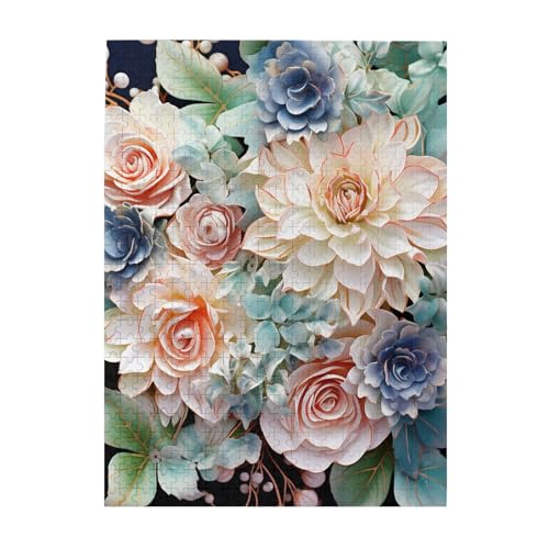 500-teiliges Puzzle für Erwachsene, herausforderndes Puzzle für Spieleabende, modernes Bohemia-Blumen-Holzpuzzle, fertige Größe 38,1 x 51,8 cm 500-teiliges Puzzle für Erwachsene, herausforderndes Puzzle für Spieleabende, modernes Bohemia-Blumen-Holzpuzzle, fertige Größe 38,1 x 51,8 cm von NBCCDVSH