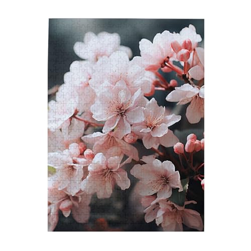 500-teiliges Puzzle für Erwachsene, herausforderndes Puzzle für Spieleabende, rosa weiße Blumen, Holzpuzzle, fertige Größe 38,1 x 51,8 cm 500-teiliges Puzzle für Erwachsene, herausforderndes Puzzle für Spieleabende, rosa weiße Blumen, Holzpuzzle, fertige Größe 38,1 x 51,8 cm von NBCCDVSH
