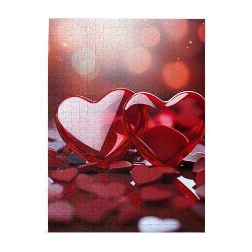 500-teiliges Puzzle für Erwachsene, herausforderndes Puzzle für Spieleabende, rote Valentinstags-Herzen, Holzpuzzle, fertige Größe 38,1 x 51,8 cm 500-teiliges Puzzle für Erwachsene, herausforderndes Puzzle für Spieleabende, rote Valentinstags-Herzen, Holzpuzzle, fertige Größe 38,1 x 51,8 cm von NBCCDVSH