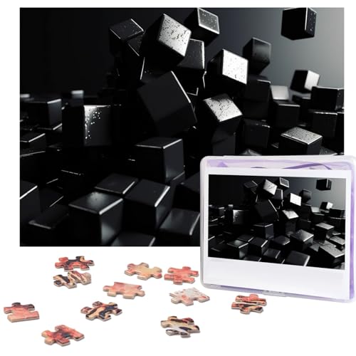 500-teiliges Puzzle für Erwachsene, herausforderndes Puzzle für Spieleabende, schwarze Würfel, Holzpuzzle, personalisierbar, individuelles Holzpuzzle für Familie, Bilderpuzzle, fertige Größe 38,1 x von NBCCDVSH