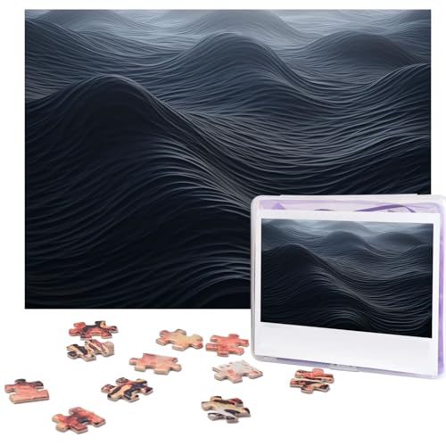 500-teiliges Puzzle für Erwachsene, herausforderndes Puzzle für Spieleabende, tiefschwarze Wellen, Holzpuzzle, personalisierbar, Holzpuzzle für Familie, Bilderpuzzle, fertige Größe 38,1 x 51,8 cm 500-teiliges Puzzle für Erwachsene, herausforderndes Puzzle für Spieleabende, tiefschwarze Wellen, Holzpuzzle, personalisierbar, Holzpuzzle für Familie, Bilderpuzzle, fertige Größe 38,1 x 51,8 cm von NBCCDVSH