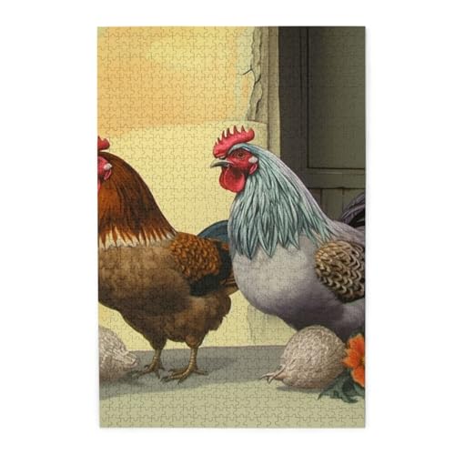 Puzzle, 1000 Teile für Erwachsene, herausfordernde Puzzles für Spieleabende, italienische Hühner, personalisiertes Holzpuzzle für Familie, fertige Größe, 50,8 x 75,9 cm Puzzle, 1000 Teile für Erwachsene, herausfordernde Puzzles für Spieleabende, italienische Hühner, personalisiertes Holzpuzzle für Familie, fertige Größe, 50,8 x 75,9 cm von NBCCDVSH