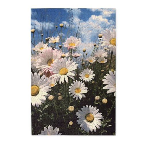 Puzzle, 1000 Teile für Erwachsene, herausfordernde Puzzles für Spieleabende, schöne Gänseblümchen, personalisiertes Holzpuzzle für Familie, fertige Größe, 50 x 75 cm Puzzle, 1000 Teile für Erwachsene, herausfordernde Puzzles für Spieleabende, schöne Gänseblümchen, personalisiertes Holzpuzzle für Familie, fertige Größe, 50 x 75 cm von NBCCDVSH